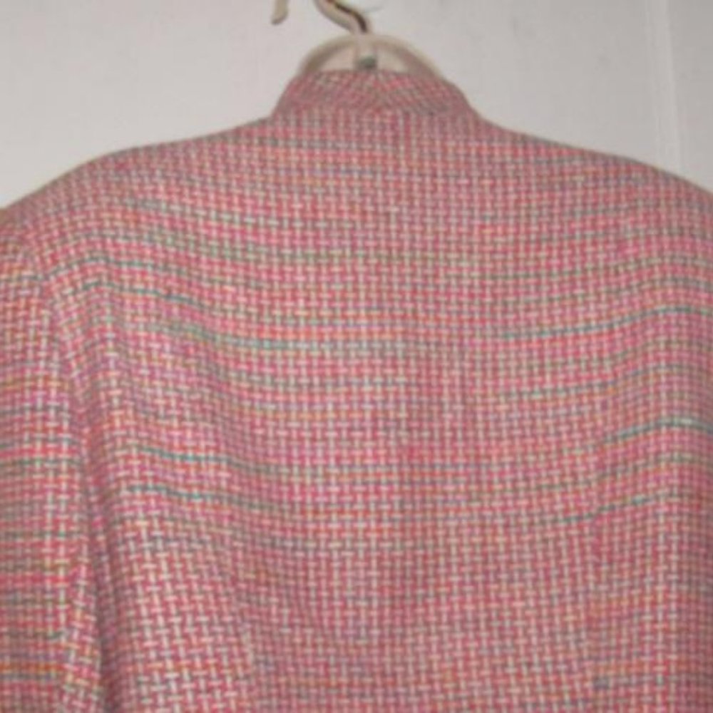 Dior Pink Red Turquoise Blue White Tweed Blazer - Picture 7 of 8